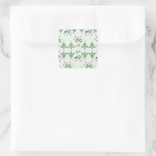 Spring Tulips Rose Floral Garden Square Sticker