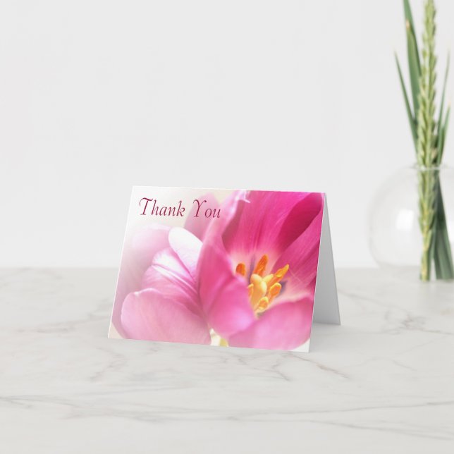Spring Tulips Thank You Note Card (Front)