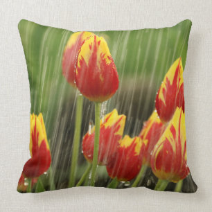 Spring Tulips Throw Pillow
