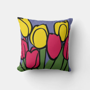 Spring Tulips Throw Pillow