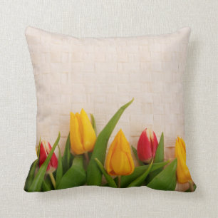 Spring Tulips Throw Pillow