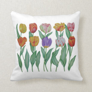 Spring Tulips Throw Pillow