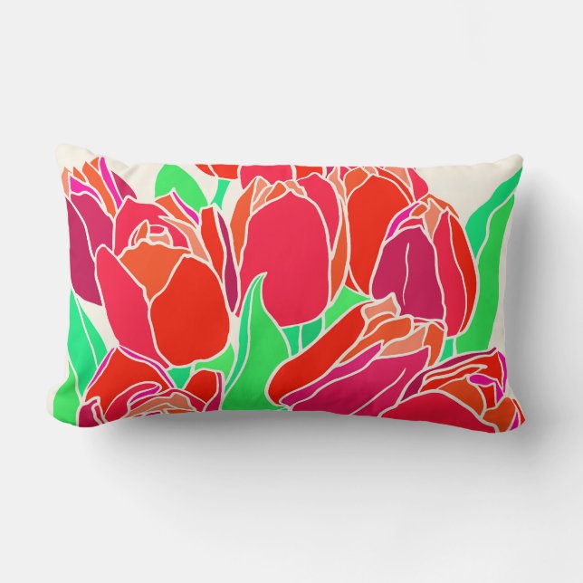 Spring tulips Throw Pillow, Throw Pillow 16" x 16" (Front)