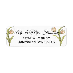 Spring Tulips wedding custom return address