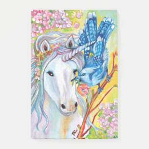 Spring Unicorn and Jay Post-it Notes