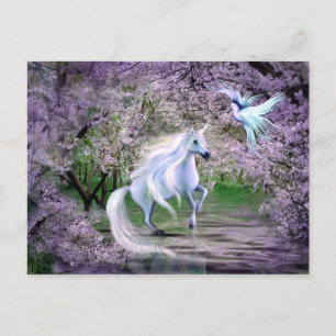 Spring Unicorn fantasy Postcard
