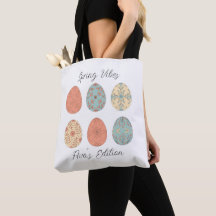 Spring Vibes – Personalized Easter Tote Bag with F