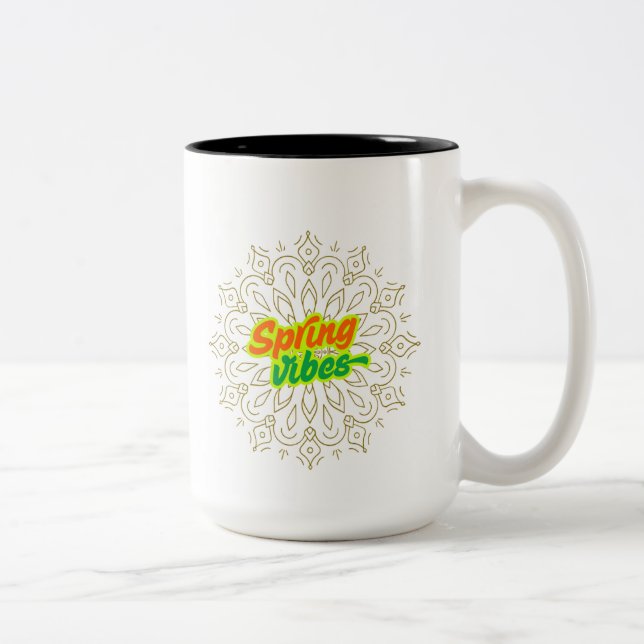 SPRING VIBES Two-Tone COFFEE MUG (Right)