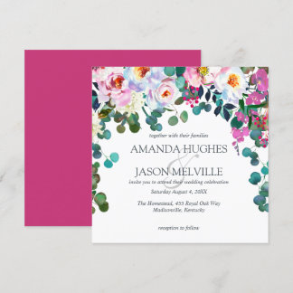 Spring Vibrant Bloom Floral Wedding Invitation