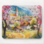 Spring Village Mouse Pad<br><div class="desc">A Watercolour Village in Springtime</div>