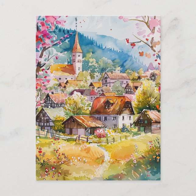 Spring Village Postcard (Front)