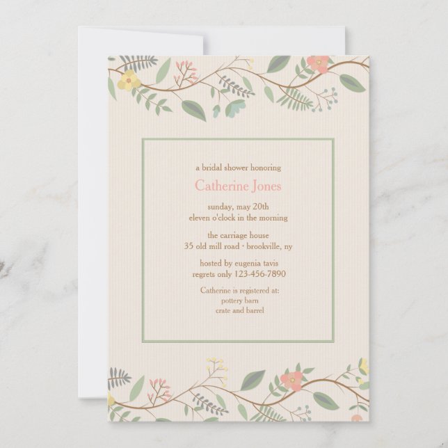 Spring Vines Invitation (Front)