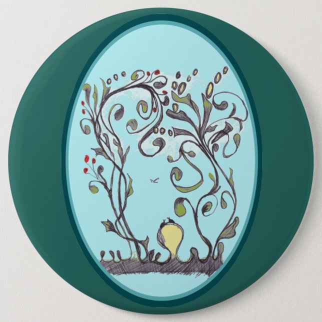 Spring Vines Just Wanna Have Some Fun 6 Inch Round Button (Front)