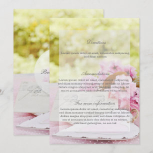 Spring vintage flower loveletter wedding Direction Invitation