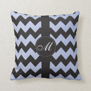 Spring Violet with Black Chevron Pillow