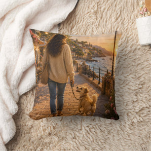 Spring Walk with My Best Friend Throw Pillow