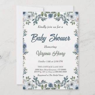 Spring Watercolor Baby Shower Invitation