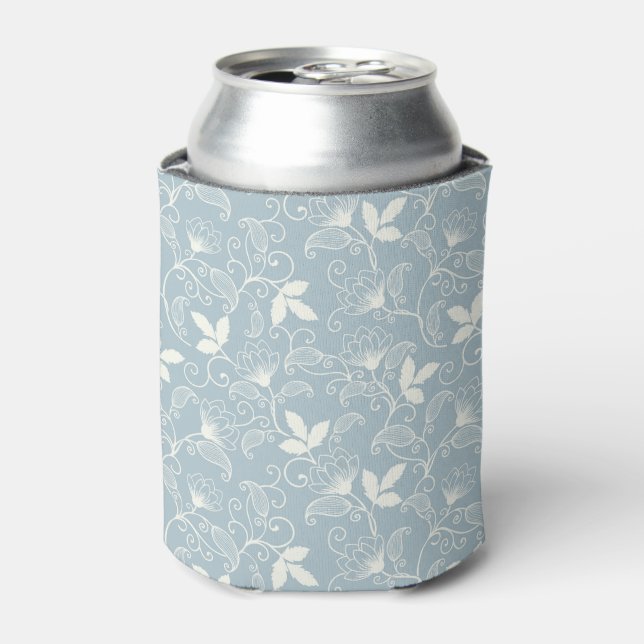 Spring Watercolor Botanical Blooming Seamless Can Cooler (Can Front)