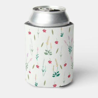 Spring Watercolor Botanical Blooming Seamless Can Cooler