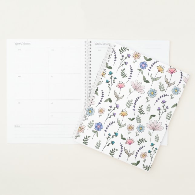 Spring Watercolor Doodle Flowers Planner (Display)