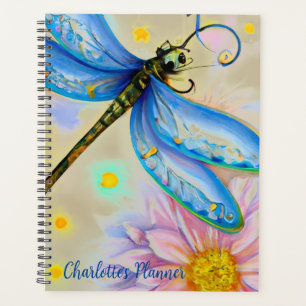 Spring Watercolor Dragonfly, Planner