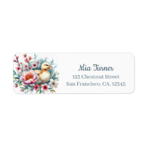 Spring Watercolor Duckling Return Address