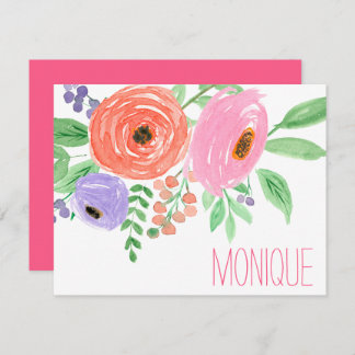 Spring Watercolor Floral Personalized Card