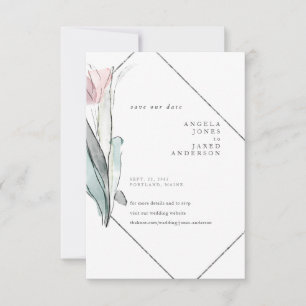 Spring Watercolor Floral Save our Dates The Date