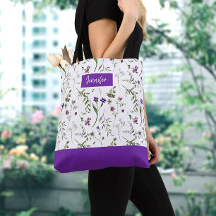 Spring Watercolor Floral Tote Bag