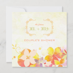 Spring Watercolor Floral Wedding Couple's Shower Invitation