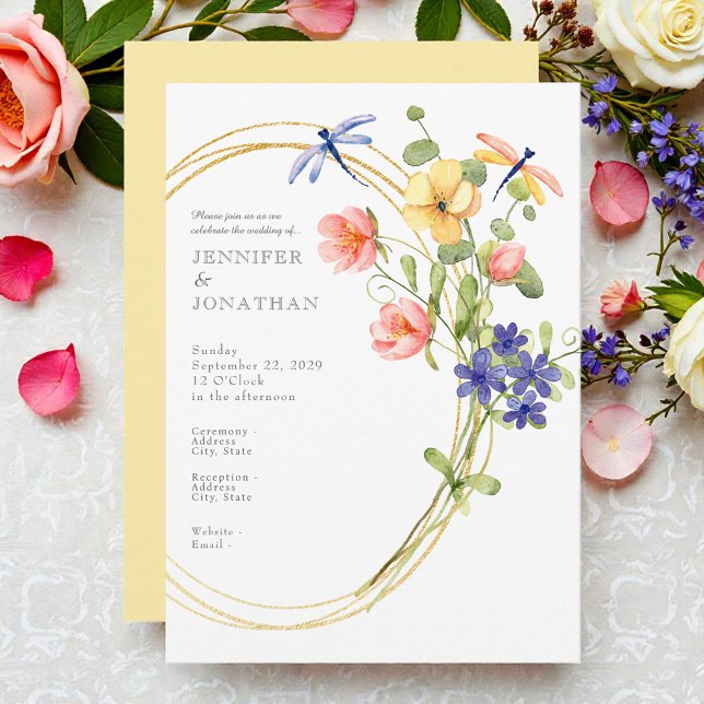 Spring Watercolor Floral Wedding Invitation (Créateur téléchargé)