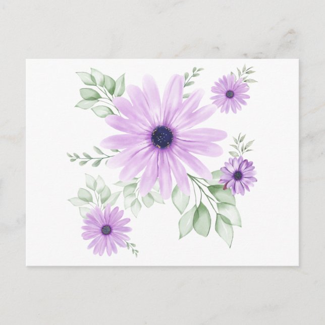 Spring watercolor flowers postcard (Front)