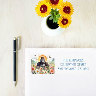 Spring Watercolor Gorilla Return Address
