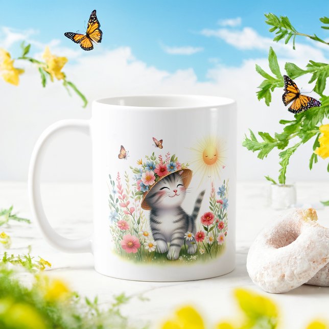 Spring Watercolor Kitten - Kid Mug (Creator Uploaded)