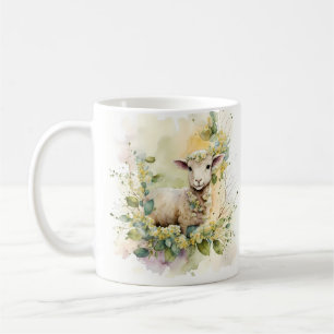 Spring Watercolor Lamb Coffee Mug