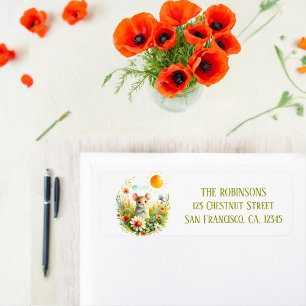 Spring Watercolor Mouse Return Address