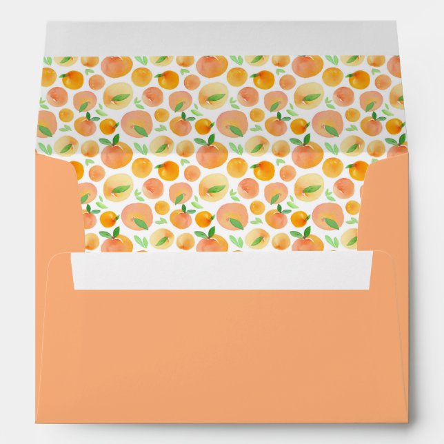 Spring Watercolor Peaches Pattern Envelopes II (Back (Bottom))