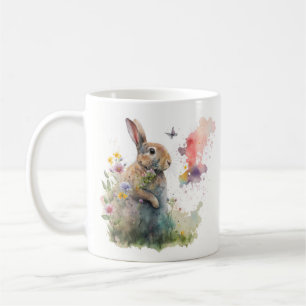 Spring Watercolor Rabbit Coffee Mug