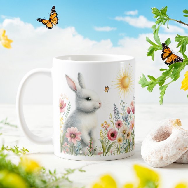 Spring Watercolor Rabbit - Customized Kid Mug (Creator Uploaded)