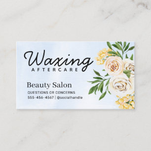 Spring Watercolor Waxing Aftercare Business Card
