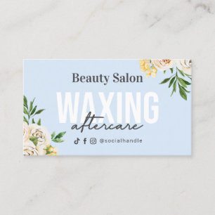 Spring Watercolor Waxing Aftercare Business Card