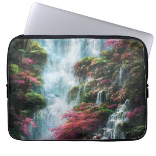 Spring Waterfall Mountain Pink Flowers 11 Laptop Sleeve