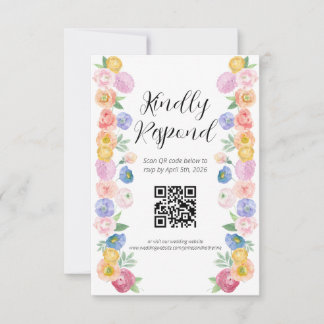 Spring Waterfolor Floral RSVP Card