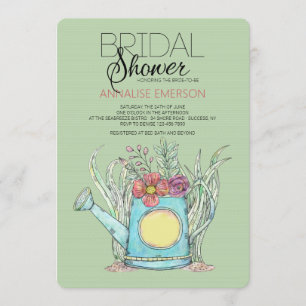 Spring Watering Can Bridal Shower Invitation
