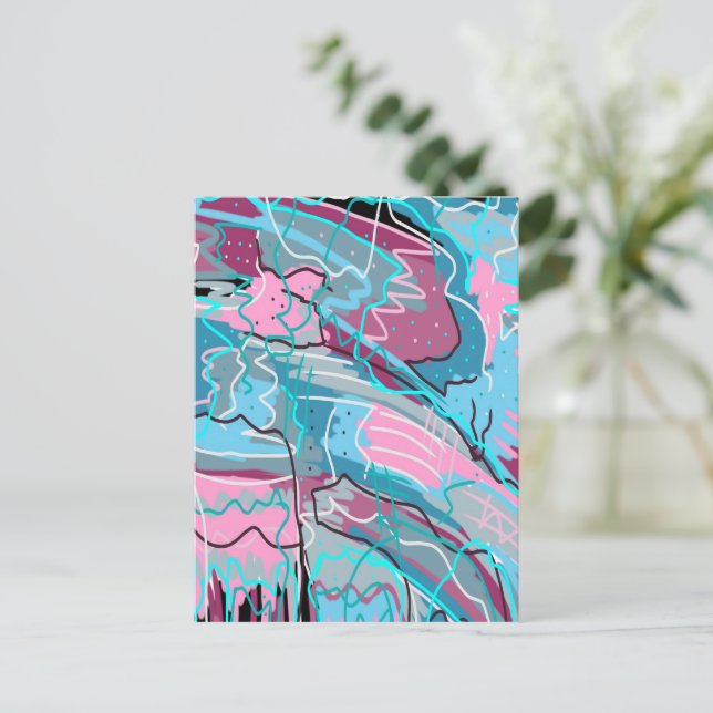 Spring Waters Abstract Art Postcard (Standing Front)