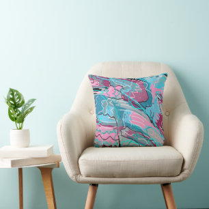 Spring Waters Abstract Print Throw Pillow