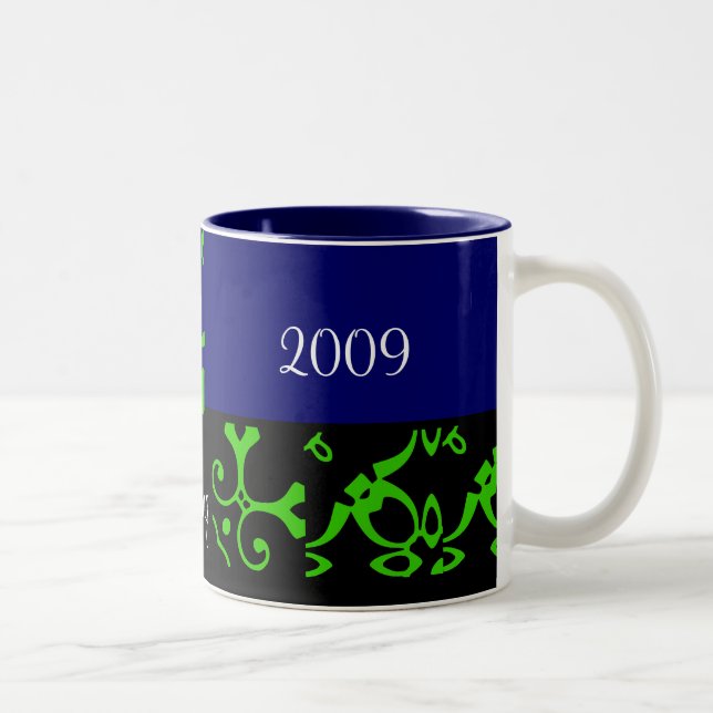 Spring Wedding Black & Blue Mug - Customizable (Right)