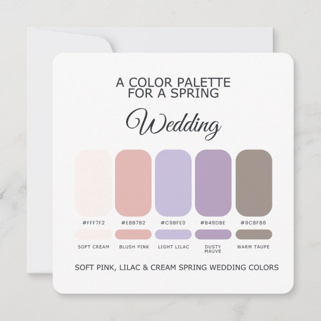 Spring Wedding Color Palette 2026 Card (Front)