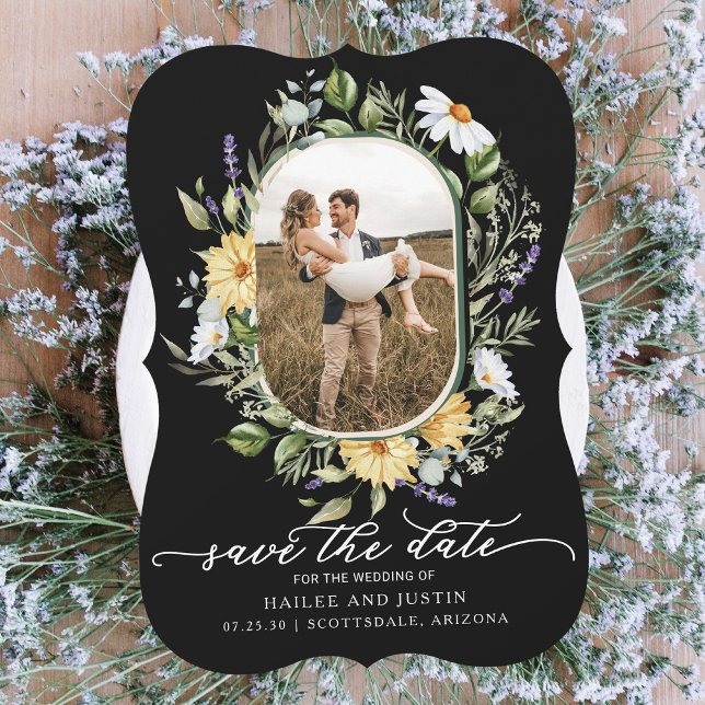 Spring Wedding Colourful Wildflower Floral Trendy Save The Date (Creator Uploaded)