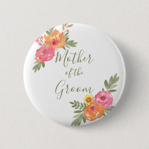 Spring Wedding flowers Mother of the Groom 2 Inch Round Button